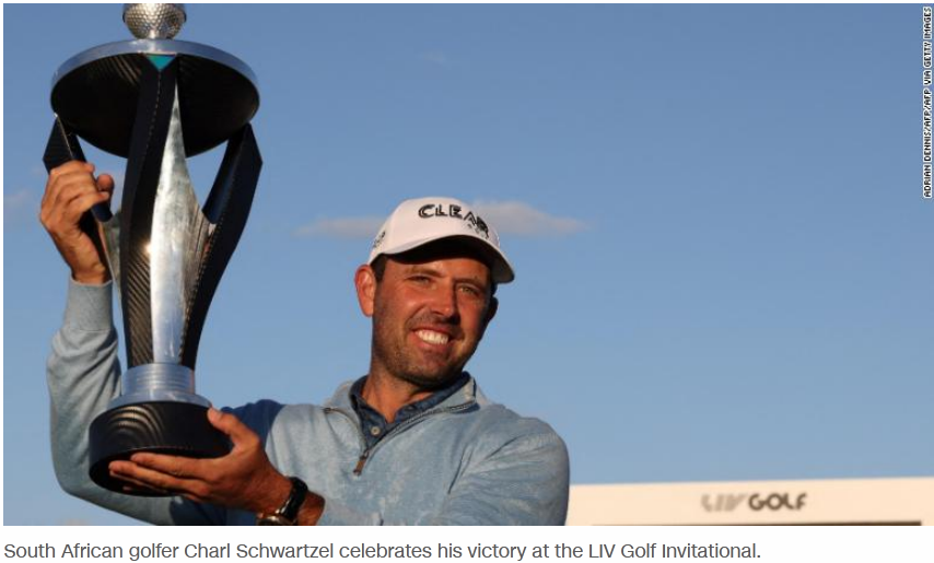 Charl Schwartzel won the inaugural LIV Golf individual competition and $4 million prize.